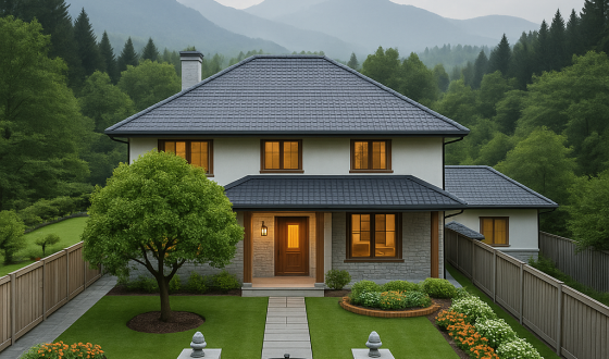 Modern 2 Katlı Villa Projesi – 10x12 m Plan, Bahçeli ve Detaylı İç Tasarım